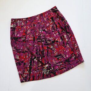 ANN TAYLOR Size 10 Black Purple Skirt Career Business